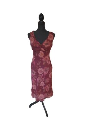 vtg 90s Y2K floral bias cut flowy dress